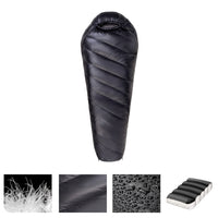 Down Sleeping Bag for Camping, Waterproof Lightweight Mummy Design, Thermal Winter Bags for Grown-Ups, Hiking Outdoor