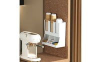 Two-Tier Cup Storage Rack Wall-Mounted Coffee Bar Organizer Freestanding Paper Cup Dispenser Space-Saving for Offices, Cafes, Breakroom, Kitchen Countertop