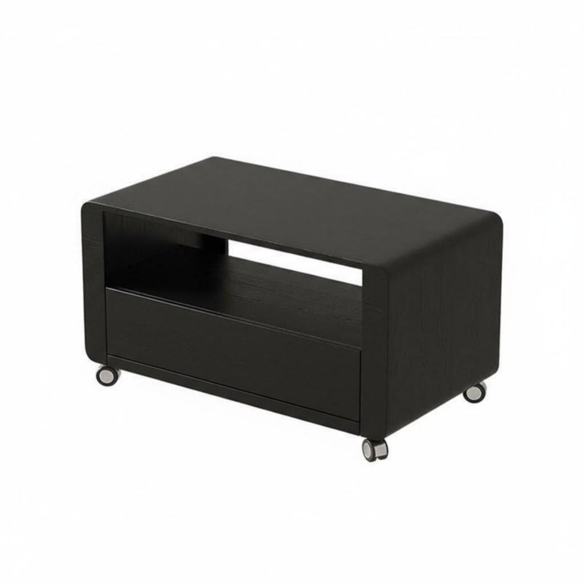 2-Tier Rolling Side Table With Casters Mobile Storage Space-Saving Multi-Functional for Homeowners, Living Room, Bedroom