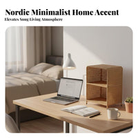Rattan Storage Cabinet Space-Saving Multi-Layer Storage Box Room Accessory for Students