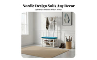 Coat Rack with Shoe Bench Space-Saving Hall Tree Sturdy Steel Frame for Families