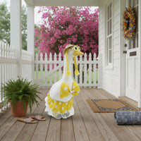 Polkas Dot Goose Ornament Hawaiian Theme Goose Costume Decor Cute Dress-Costume Design Outdoor Animal Decoration for Patio