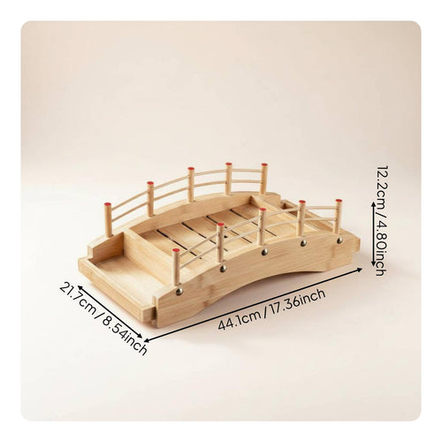 Sushi Bridge Platter Japanese Design Wooden Arch Plate for Chefs