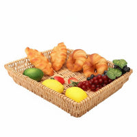Woven Food Platter multi-functional Serving Basket Imitation Rattan for household users