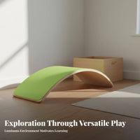 Sensory Training Wooden Wobble Balance Board Sturdy Wood Construction Wooden Balance Board Strengthens Core Muscles Child-Centered Rocker Toy Improves Posture for Toddlers, Stretching, Playroom, Indoor