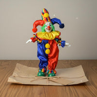 Ceramic Clown Doll Detailed Design Handmade Jester Doll Adjustable Posing