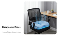 Breathable Honeycomb Gel Cushion High Resilience Gel Seat Cushion Ergonomic Design for Office Workers, Students, Travel, Gaming, Stadium