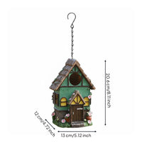 Cottage Birdhouse Hand-Painted Dwelling Birdhouse Easy to Clean Decorative Bird House for Outdoor