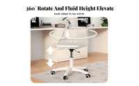Armless Vanity Stool Comfortable rotating Chair Rolling casters for Students, Teens