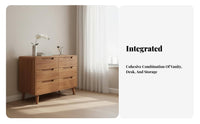 Modern Design Integrated Vanity with Chest of Drawers Multi-Functional Vanity Desk with Drawers Lighted Mirror Dressing Table Easy to Clean for Women, Adults, Homeowners, Apartment, Small Areas