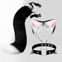 Cosplay Cat Ear Headband and Tail Accessory Set for Adults
