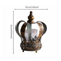 Crown Candle Holder Antique Bronze Tabletop Candle Holder Vintage Design