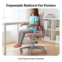 Kids Rolling Desk Chair With Wheels Ergonomic Seat 360-Degree Swivel for School