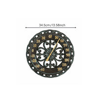 Outdoor Wall Thermometer Timepiece Battery No-Cost Home Decor for Courtyard