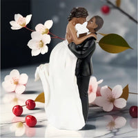 Bride and Groom Cake Topper Long-Lasting Resin Wedding Couple Figurine Reusable