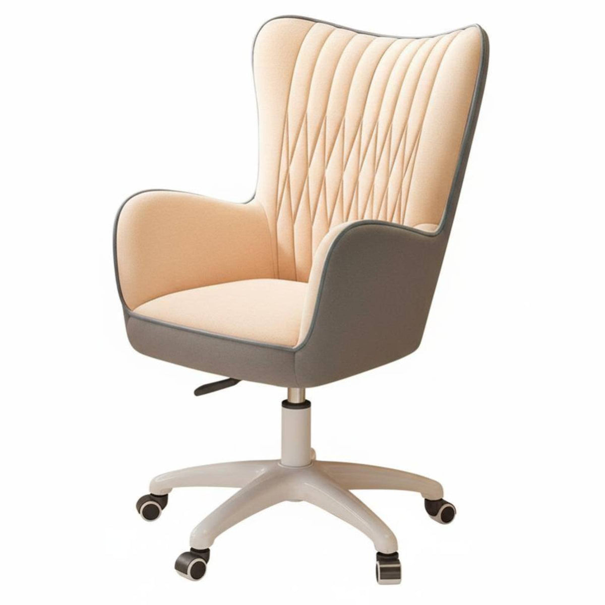 Armless Upholstered wheeled Chair Ergonomic spine support Support rotate Seat for Students