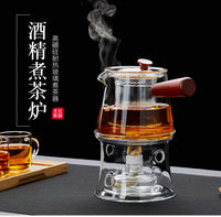 酒精炉煮茶壶家用煮茶器玻璃保温加热底座酒精灯烧水壶煮茶炉套装