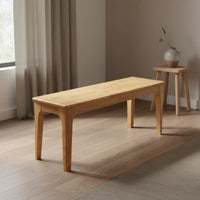 Multi-Person Seating Solid Wood Dining Bench Rounded Corners Nordic Design End of Bed Bench Household Furniture for Bedroom
