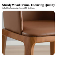 Upholstered Armchair with Wood Legs Nordic Design Dining Chair Modern Minimalist Easy Assembly for Hoteliers, Hotel, Living Room