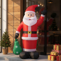Inflatable Santa with Sack Waving Inflatable Santa Outdoor Festive for Homeowners, Yard, Front Lawn