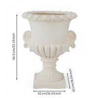 Flower Pot Scroll Handles Resin Urn Planter Pedestal Urn Planter Distressed Finish for Outdoor Display