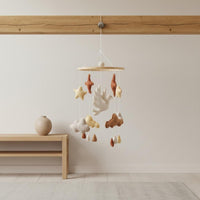 Felt Crib Mobile Handmade Nursery Hanging Toy Sleep Aid for Babies, Newborns
