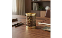 Traditional Design Engraved Brass Pen Holder Luxury Gift Desktop Accessory Heavy Duty for Calligraphers, Office