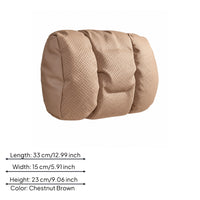 Perforated Car Headrest Pillow Padded Faux Leather Headrest Pillow Stitched Panel Adjustable Seat Cushion for Driving