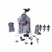 Halloween Tombstone Prop Black and White Foam Tombstone Decoration 3D Look