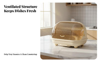 Dish Drainer with Lid Removable Drainboard Covered Dish Drainage Rack Fast Draining Covered Tableware Drainer