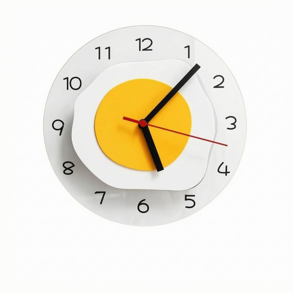 Fried-Egg Wall Clock Round Fried Egg Wall Clock Easy Reading