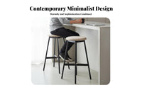Backless Round Metal Stool utilitarian aesthetic Bar Chair High-Legged Retro Look for Homeowners