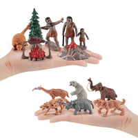 Prehistoric Animal Figures Set with Saber-Toothed Tiger and Brontotherium, Static Models