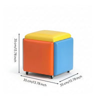 Padded Cube Stool Square Folding Stool Compact for Side Table