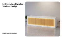 Modern Front Desk Reception Desk Sturdy Retail Checkout Counter Wear-resistant Particle Board Construction Suitable for Receptionists Business Owners Hotel Lobby