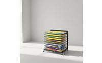 Slanted Shelves Rolling Art Rack Wheeled Art Drying Rack