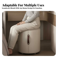 Upholstered Vanity Pouf Sturdy and long-lasting Small Stool space-saving Size for Students