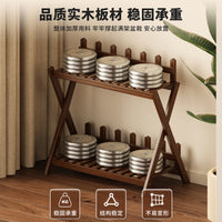 Solid Wood Plant Stand Indoor Outdoor Floor Display Rack for Balcony Living Room