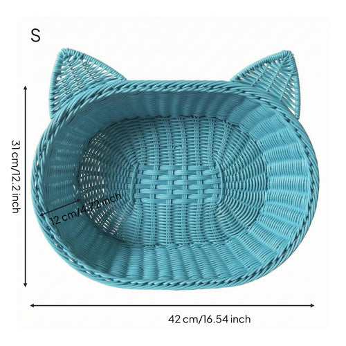 Oval Pet Basket Bed Washable Handwoven Pet Basket Bed Easy to Clean