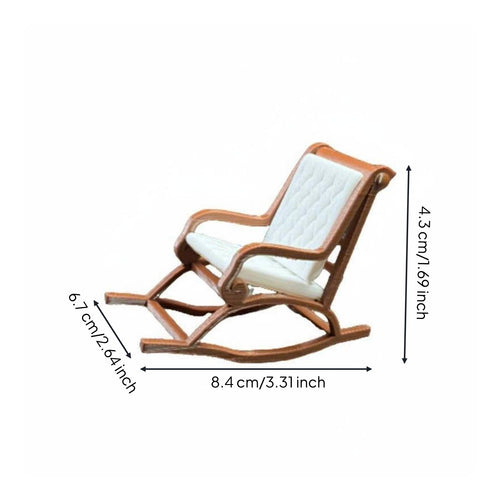 Dollhouse Rocking Chair Functional Swivel Chair Miniature Rocking Chair