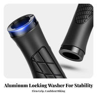 2 Pieces Anti-Slip Cycle Grips Wear-Resistant Mountain Bike Grips Shock Absorbing Anti-Slip Cycle Grip for Long Distance Riding, City Biking