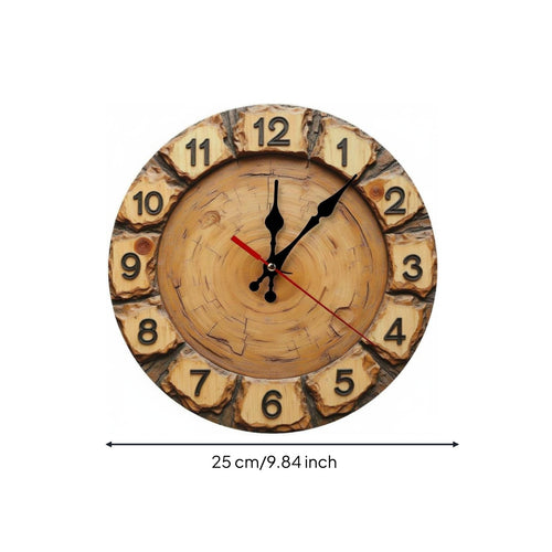 Vintage Wall Clock Distressed Finish Home Decor Silent Movement for Bedroom, Bar