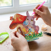 Easter Bunny Rhinestone Art Kit Sparkling Easter Rhinestones Art Kit Special Shaped Crystals DIY Desk Ornament for Party, Craft Making Supplies