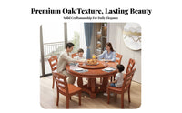 Round Dining Table Optional Induction Cooker Dining Table with Rotating Tray Stable and Sturdy Home Furniture for Homeowners, Dinner Parties