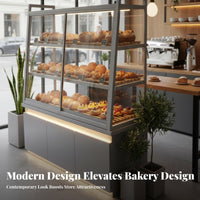Bakery Display Cabinet Easy to Clean Pastry Display Case High Visibility Commercial Furniture for Cafe Owners, Shopkeepers, Dessert Shop, Supermarket