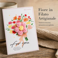 Creative Yarn Flower Greeting Cards for Birthdays, Valentine's Day, Teacher's Day, and More