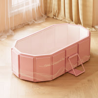 Collapsible Kids Pool with Support Step Portable Foldable Kids Pool Non-Inflatable Hard-Sided for Toddlers, Backyard