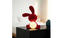 Rabbit Night Light Flocked Rabbit Lamp Ambient for Bedside Table, Living Room