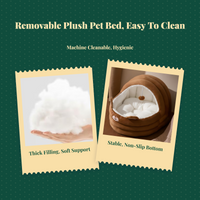 Semi-Enclosed Plush Dog Bed, Removable Cover, Easy Clean