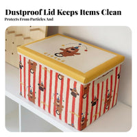 Foldable Toy Chest Foldable Storage container With Lid for Bedroom, young children, Girls